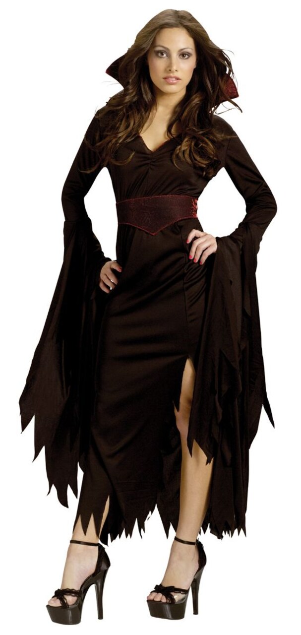 The Costume Center Chocolate Brown and Red Gothic Vampiress Adult Women's Halloween Costume - Medium